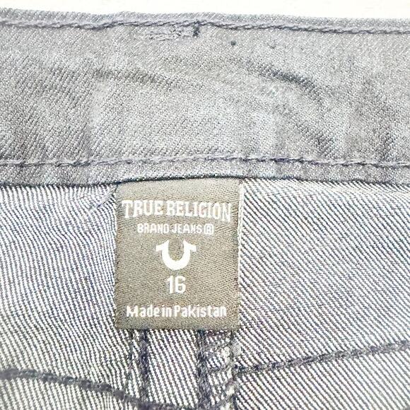 True Religion Geno Relaxed Slim Dark Wash Denim Jean Shorts Size 16 - Picture 4 of 7